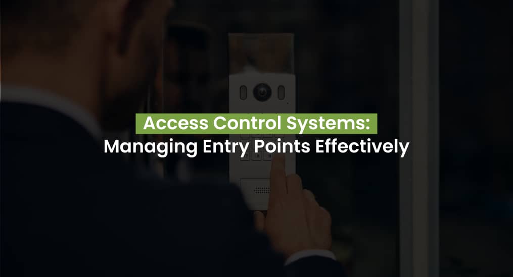 Access control systems: Managing entry points effectively with a person interacting with a security system.