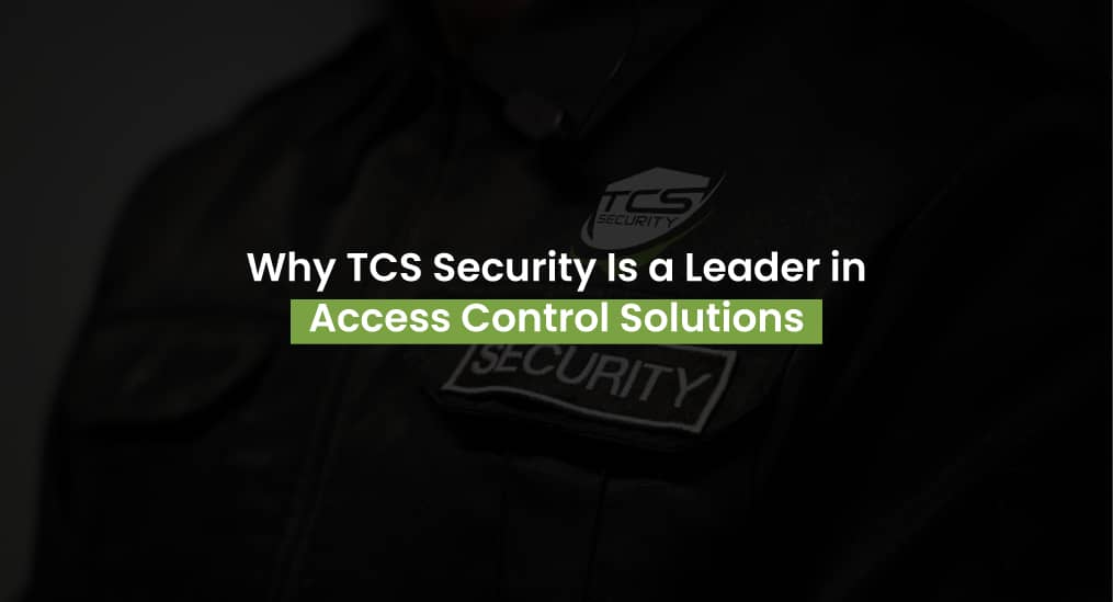 Close-up of security personnel wearing a uniform with TCS Security logo, highlighting leadership in access control.