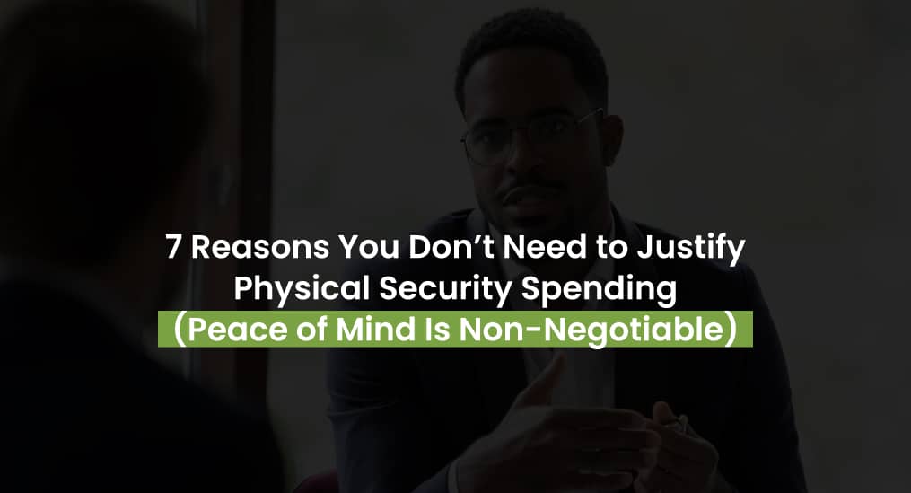 Businessman discussing physical security spending benefits